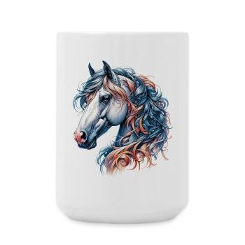 Cheval - Grande tasse 440 ml - blanc - Devant
