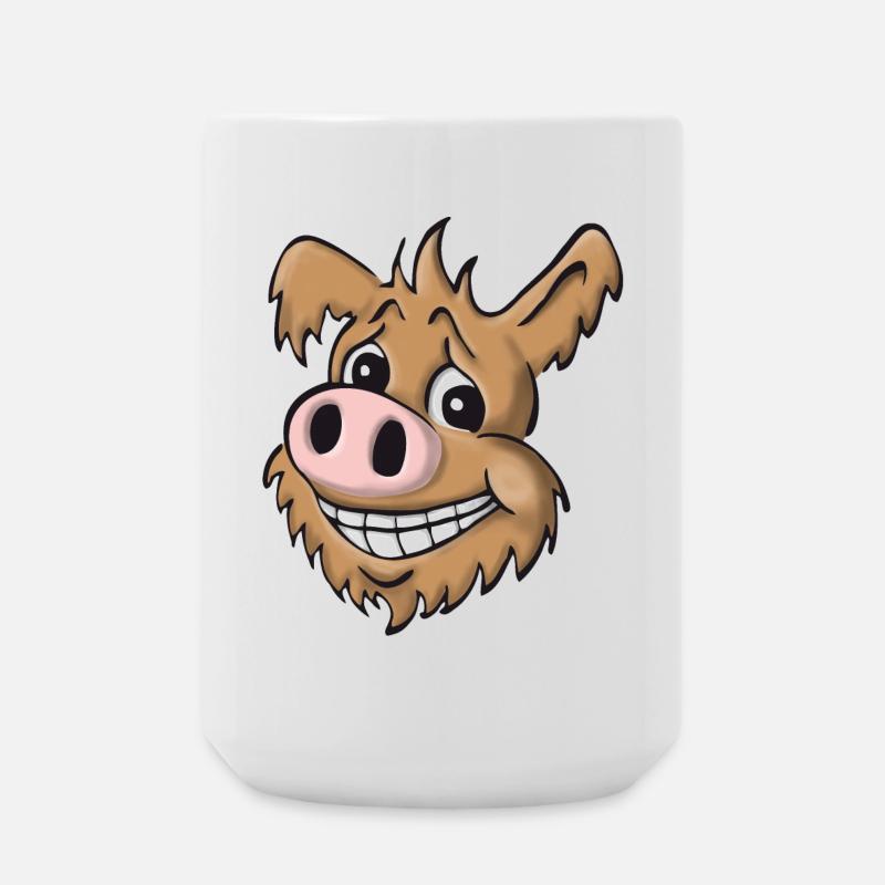 Schweinehund treuherzig - Große Tasse 440 ml - Weiß
