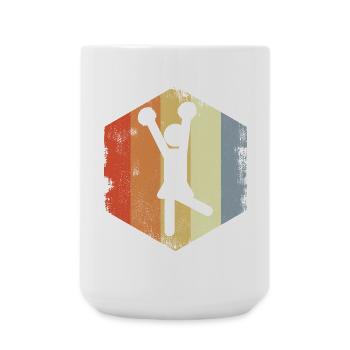 Vintage Cheerleaderin Strichmännchen - Große Tasse 440 ml - Weiß - Vorne