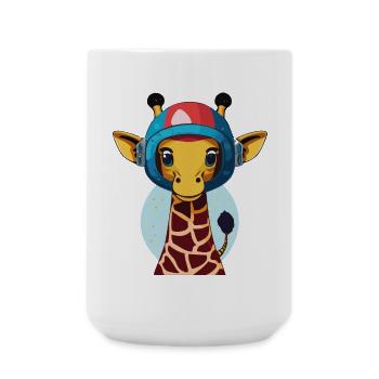 Space Giraffe with Helmet - Large Mug 440 ml - white - Front