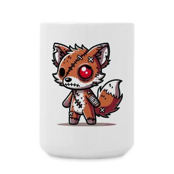Renard zombie effrayant pour s’amuser à Halloween - Grande tasse 440 ml - blanc - Devant