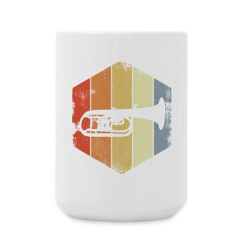 Vintage Trompete Skizze - Große Tasse 440 ml - Weiß - Vorne