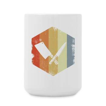 Metzger Hackbeil Skizze - Große Tasse 440 ml - Weiß - Vorne