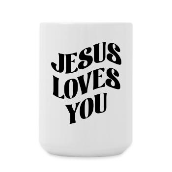 Jesus loves you - Large Mug 440 ml - white - Front