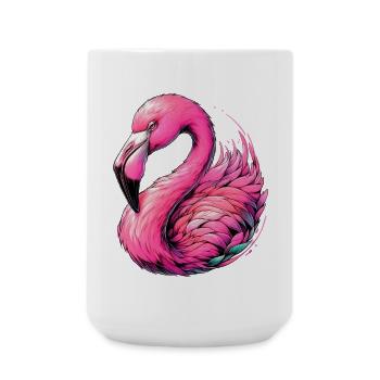 Flamingo - Große Tasse 440 ml - Weiß - Vorne