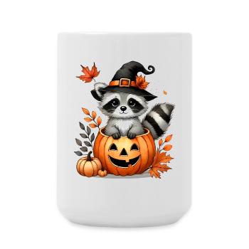 Halloween raccoon in pumpkin: Sweet scary fun - Large Mug 440 ml - white - Front