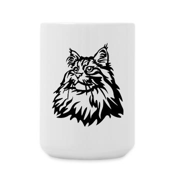 Norwegian Forest Cat - Large Mug 440 ml - white - Front