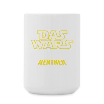 Rente Das wars - Glücklicher Rentner ich jetzt bin - Große Tasse 440 ml - Weiß - Vorne