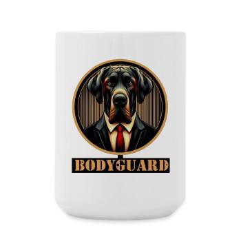 Bodyguard Dog in Suit - Large Mug 440 ml - white - Front