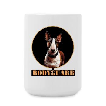 Bullterrier Hund Portrait Kreis - Große Tasse 440 ml - Weiß - Vorne