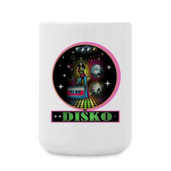 Disco Diva Neon Glitzerkugeln - Große Tasse 440 ml - Weiß - Vorne