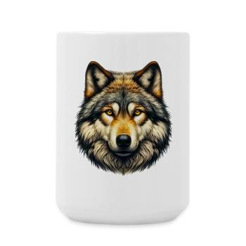 Wolf - Große Tasse 440 ml - Weiß - Vorne