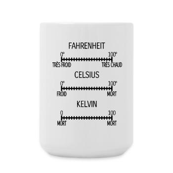 Fahrenheit Celsius Kelvin [noir] - Grande tasse 440 ml - blanc - Devant