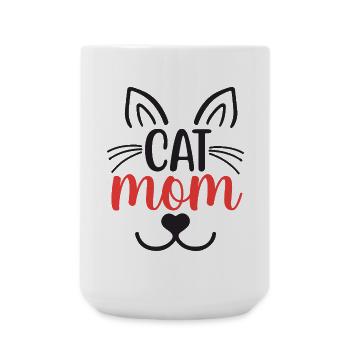 Katzen-Mama - Große Tasse 440 ml - Weiß - Vorne
