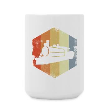 Locomotive à vapeur rétro - Grande tasse 440 ml - blanc - Devant