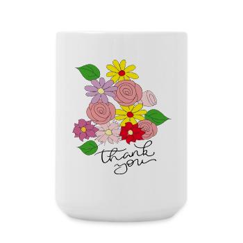 thank you - Große Tasse 440 ml - Weiß - Vorne