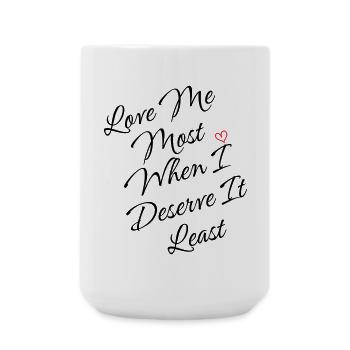 Skurriles Herzlinien-Kunstdesign - Große Tasse 440 ml - Weiß - Vorne
