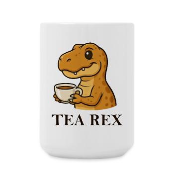 Tea Rex Dinosaurier T-Shirt Teetrinker Spruch - Große Tasse 440 ml - Weiß - Vorne