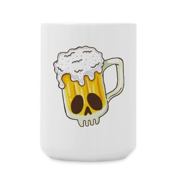 Totenkopf und Bier - Große Tasse 440 ml - Weiß - Vorne