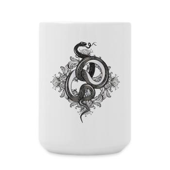 Mystisches Schlangen Ornament–elegant & kraftvoll - Große Tasse 440 ml - Weiß - Vorne