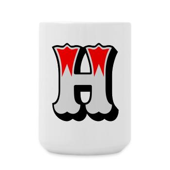 Buchstabe - H - Große Tasse 440 ml - Weiß - Vorne