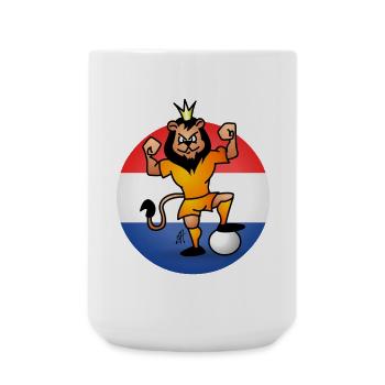 Orange Lion Scores! Full Color Design - Large Mug 440 ml - white - Front