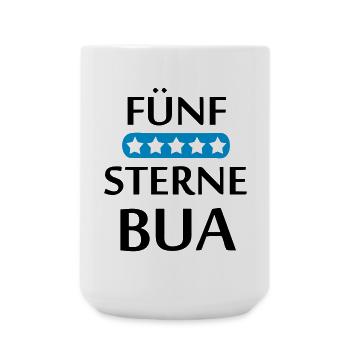 Fünf Sterne Bua Bayern Geschenk - Große Tasse 440 ml - Weiß - Vorne