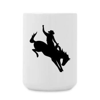 Cowboy beim Rodeo - Große Tasse 440 ml - Weiß - Vorne