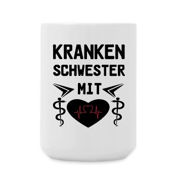 Krankenschwester mit Herz Medizin Geschenk - Große Tasse 440 ml - Weiß - Vorne