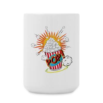 Pop-corn dans un style pop art - Grande tasse 440 ml - blanc - Devant