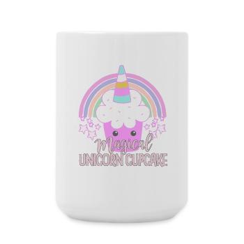 Einhorn-Cupcake - Große Tasse 440 ml - Weiß - Vorne