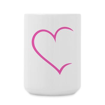 Heart open pink love Heart Love Couples in love - Large Mug 440 ml - white - Front