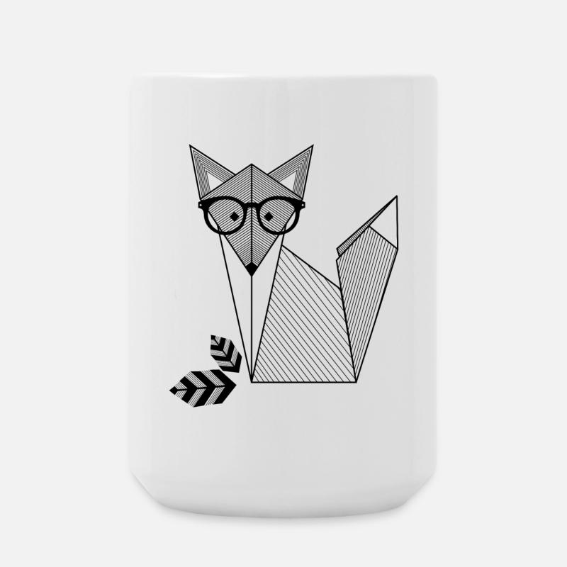 Fuchs mit Brille - Große Tasse 440 ml - Weiß
