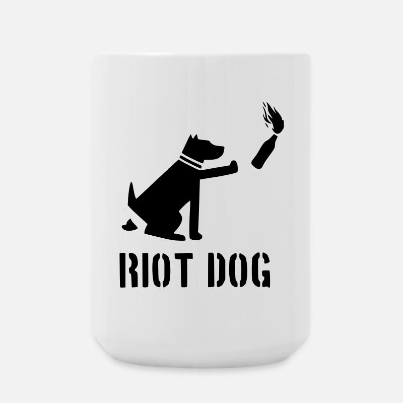 riot dog - Large Mug 440 ml - white