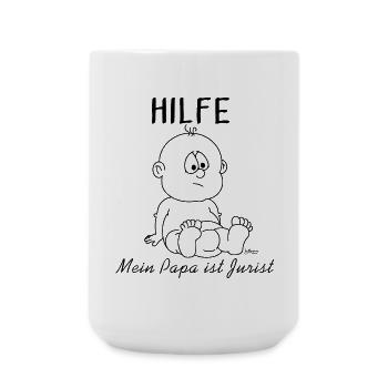 Hilfe, mein Papa ist Jurist - Große Tasse 440 ml - Weiß - Vorne