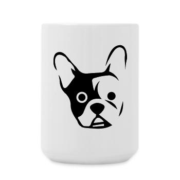A la tête d'un bouledogue - Grande tasse 440 ml - blanc - Devant