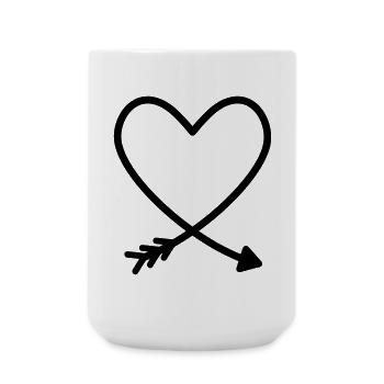Heart arrow love friendship force gift idea - Large Mug 440 ml - white - Front