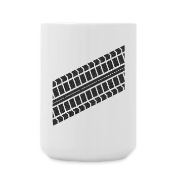 Empreinte des pneus - Grande tasse 440 ml - blanc - Devant