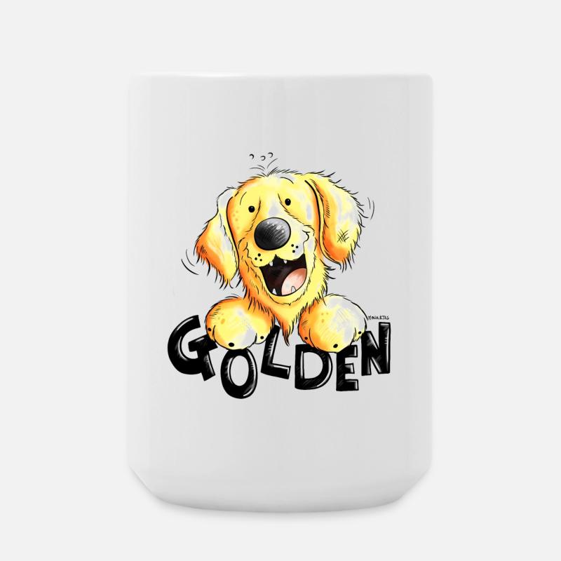 Funny Golden Retriever - Large Mug 440 ml - white
