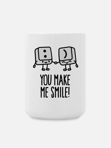 You make me smile - Große Tasse 440 ml - Weiß