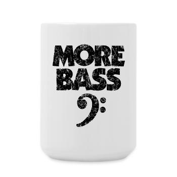 More Basse (Vintage/Noir) Bassistes - Grande tasse 440 ml - blanc - Devant