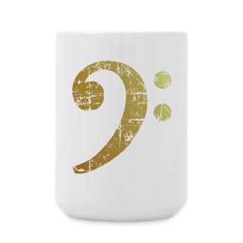 Bass Clef Ancient Gold - Large Mug 440 ml - white - Front