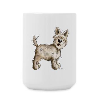 Funny Berger Picard - Dog - Cartoon - Gift - Large Mug 440 ml - white - Front