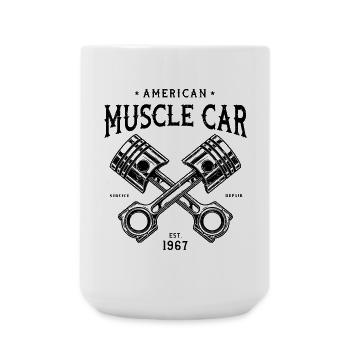 Muscle-car American Classic v8 - Large Mug 440 ml - white - Front