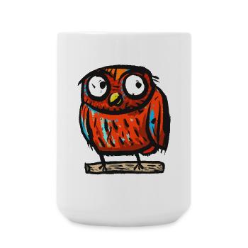 Eule - Große Tasse 440 ml - Weiß - Vorne