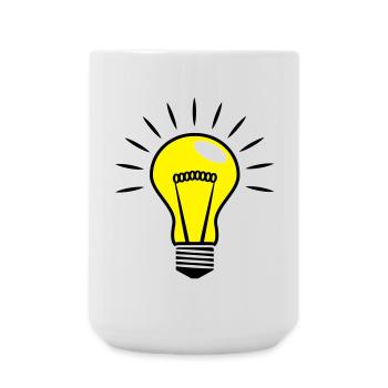 Light bulb Comic Vector 3 Color customizable - Large Mug 440 ml - white - Front