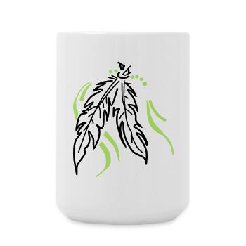Feathers tied together - Large Mug 440 ml - white - Front