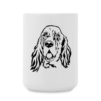 Tête de setter anglais - Grande tasse 440 ml - blanc - Devant