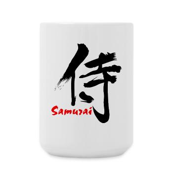 Samurai in Japanese kanji script - Large Mug 440 ml - white - Front