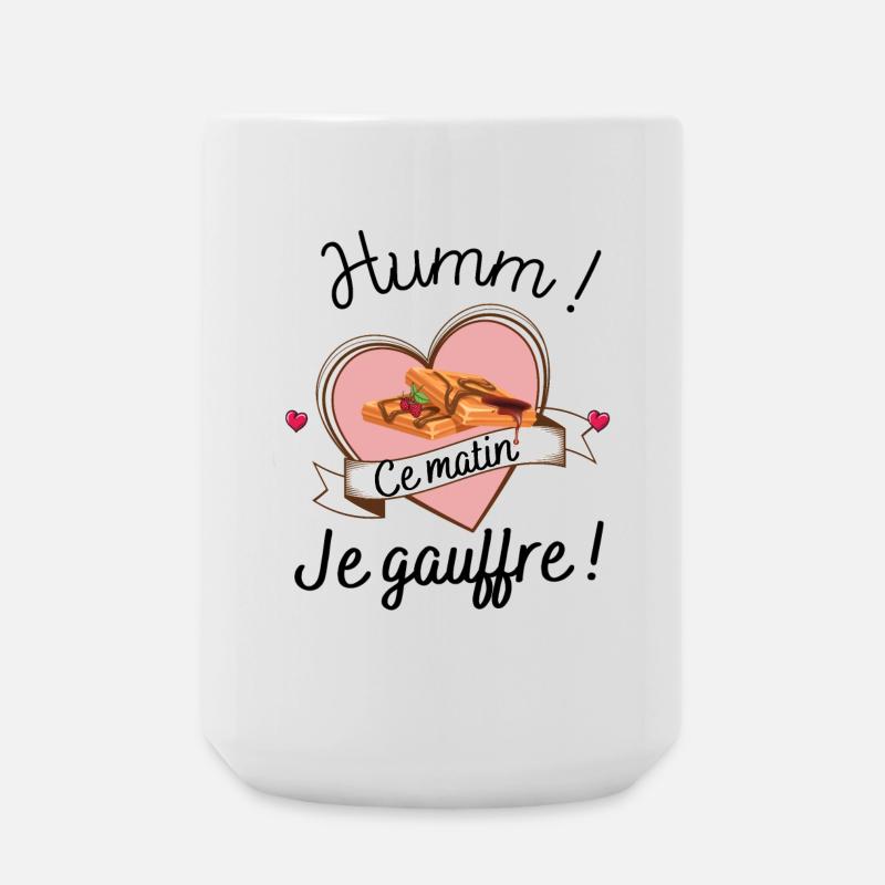 waffle, humm, I'm waffled this morning. - Large Mug 440 ml - white